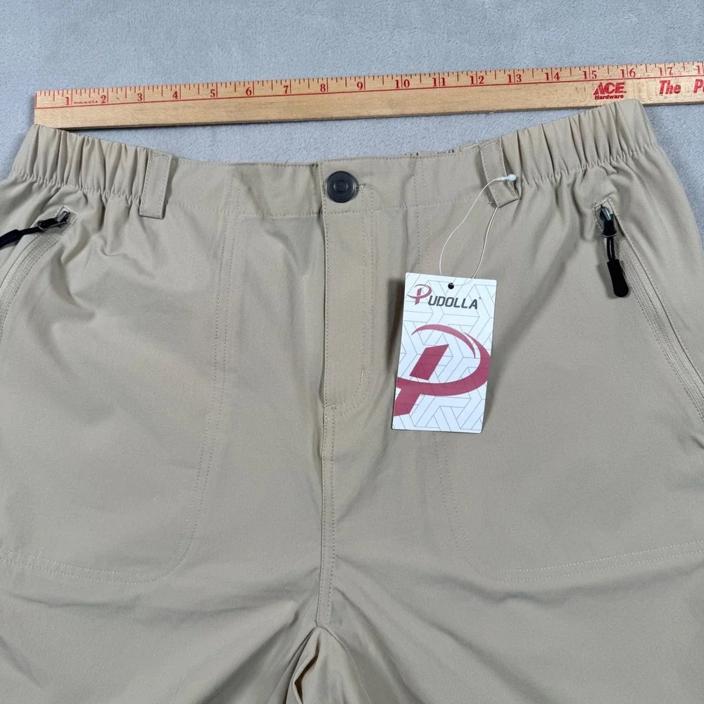 Pudolla Hiking Shorts Men XL Khaki Tan Lightweight Stretch Quick Dry Outdoor New